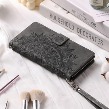 SKALO Xiaomi Redmi Note 12 4G Big Wallet Mandala Pungetaske - Grå