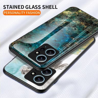 SKALO Xiaomi Redmi Note 12 4G Marmor hærdet glas TPU Cover - #1