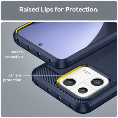 SKALO Xiaomi 13 5G Armor Carbon Stødsikker TPU-cover - Blå