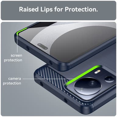 SKALO Xiaomi 13 Lite Armor Carbon Stødsikker TPU-cover - Blå