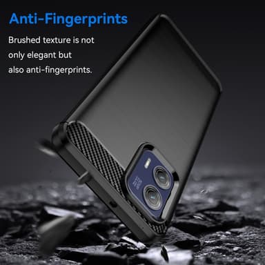 SKALO Motorola Moto G73 5G Armor Carbon Stødsikker TPU-cover - Sort