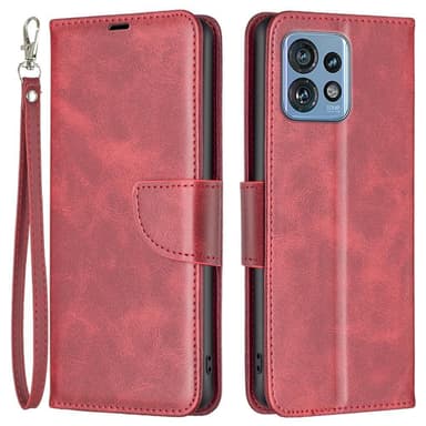 SKALO Motorola Edge 40 Pro 5G Flip Cover m. pung i PU-læder - Rød