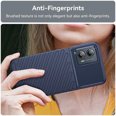 SKALO Motorola Moto G53 5G Twill TPU-cover - Blå