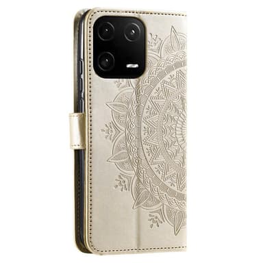 SKALO Xiaomi 13 5G Mandala Flip Cover - Guld