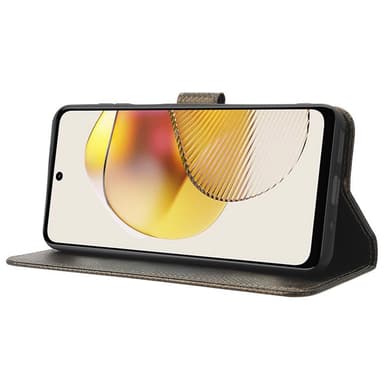 SKALO Motorola Moto G73 5G Premium Mini Rhombus Wallet Flip Cover - Brun