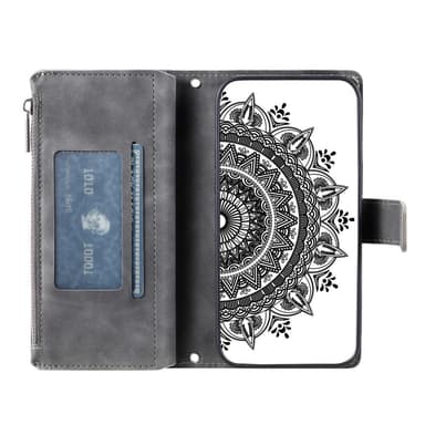 SKALO Xiaomi Redmi Note 12 4G Big Wallet Mandala Pungetaske - Grå