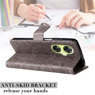 SKALO OnePlus Nord CE 3 Lite 5G Mandala Flip Cover - Grå