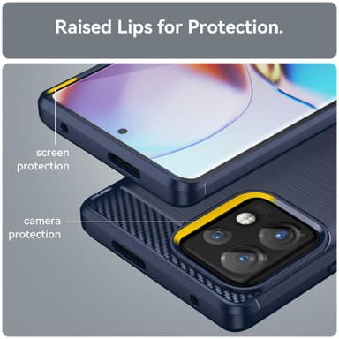 SKALO Motorola Edge 40 Pro 5G Armor Carbon Stødsikker TPU-cover - Blå