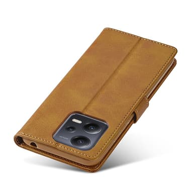 SKALO Xiaomi Redmi Note 12 5G LC.IMEEKE Pungetui i PU-læder - Lys brun