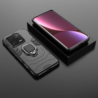 SKALO Xiaomi 13 Pro 5G Armor Hybrid metal ring cover - Sort