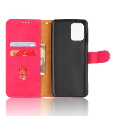SKALO Motorola Moto G73 5G Matt PU-læderpungetui - Cerise