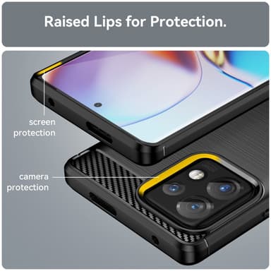 SKALO Motorola Edge 40 Pro 5G Armor Carbon Stødsikker TPU-cover - Sort