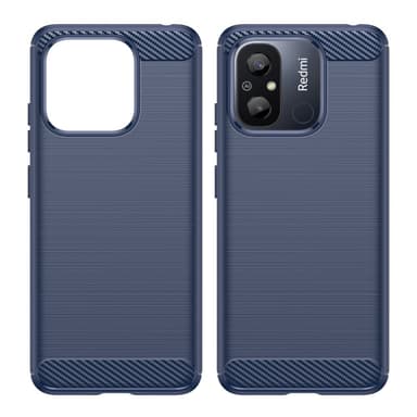 SKALO Xiaomi Redmi 12C 4G Armor Carbon Stødsikker TPU-cover - Blå