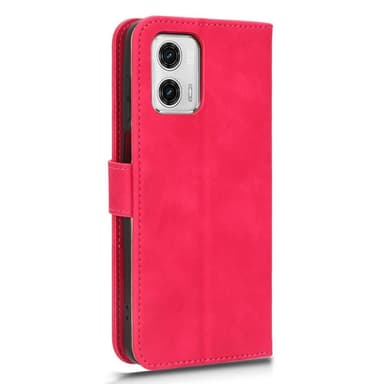 SKALO Motorola Moto G73 5G Matt PU-læderpungetui - Cerise