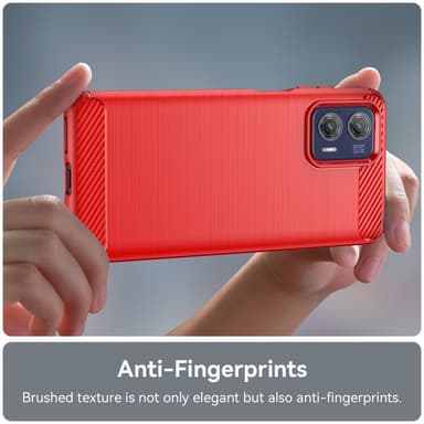 SKALO Motorola Moto G73 5G Armor Carbon Stødsikker TPU-cover - Rød