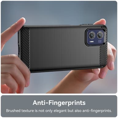 SKALO Motorola Moto G73 5G Armor Carbon Stødsikker TPU-cover - Sort