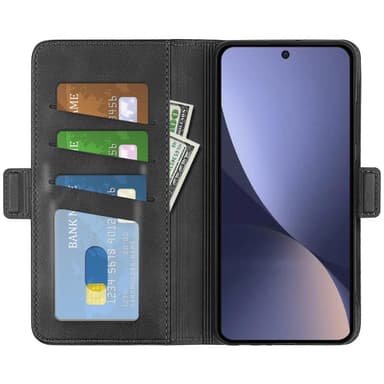 SKALO Xiaomi 13 5G Premium Wallet Flip Cover - Sort