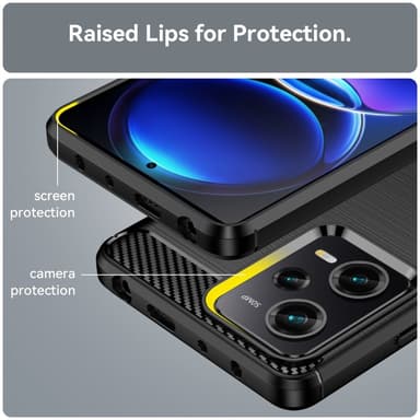 SKALO Xiaomi Redmi Note 12 Pro 5G Armor Carbon Stødsikker TPU-cover - Sort