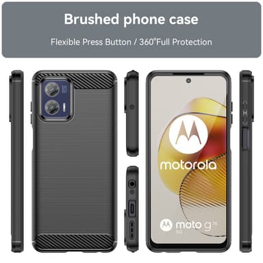 SKALO Motorola Moto G73 5G Armor Carbon Stødsikker TPU-cover - Sort