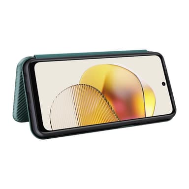 SKALO Motorola Moto G73 5G Carbon Fiber Pungetui - Grøn