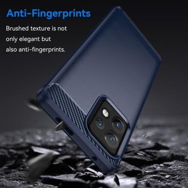 SKALO Motorola Edge 40 Pro 5G Armor Carbon Stødsikker TPU-cover - Blå