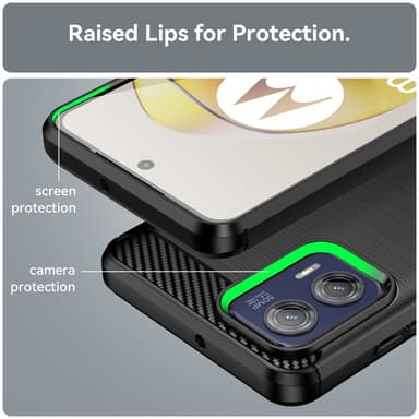 SKALO Motorola Moto G73 5G Armor Carbon Stødsikker TPU-cover - Sort