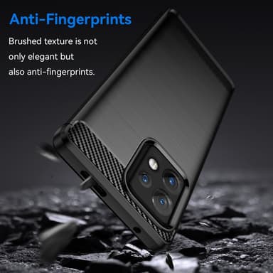 SKALO Motorola Edge 40 Pro 5G Armor Carbon Stødsikker TPU-cover - Sort