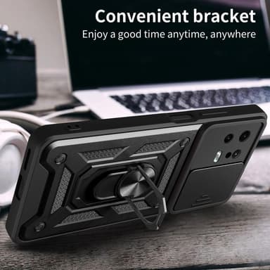 SKALO Xiaomi 13 5G Armor Hybrid Metal Ring Camera Slider - Sort