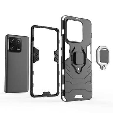 SKALO Xiaomi 13 Pro 5G Armor Hybrid metal ring cover - Sort