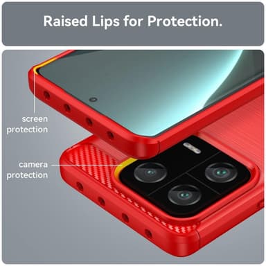 SKALO Xiaomi 13 Pro 5G Armor Carbon Stødsikker TPU-cover - Rød