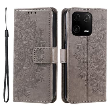 SKALO Xiaomi 13 5G Mandala Flip Cover - Grå