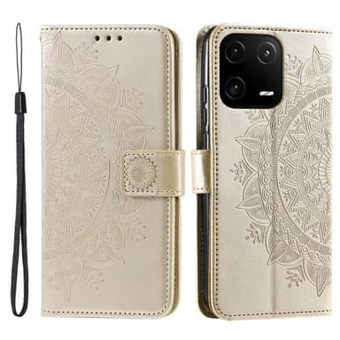 SKALO Xiaomi 13 5G Mandala Flip Cover - Guld