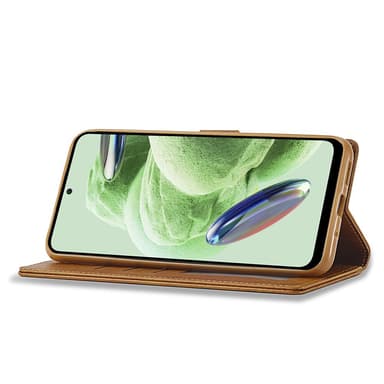 SKALO Xiaomi Redmi Note 12 5G LC.IMEEKE Pungetui i PU-læder - Lys brun