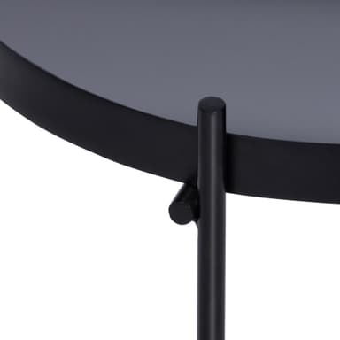 WOMO-DESIGN design sidebord Ø43x45cm i sort lavet af metal og glas, stuebord med