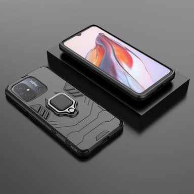 Til Xiaomi Redmi 12C Stødsikker Kickstand Telefontaske Bilmonteret metalplade