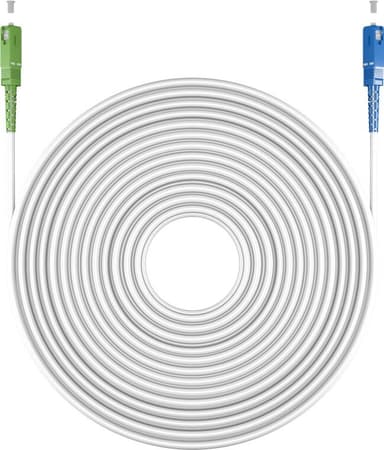 Lyslederkabel (FTTH), Singlemode (OS2) White, hvid (Simplex), 5 m