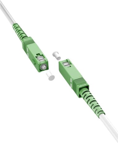 Lyslederkabel (FTTH), Singlemode (OS2) White, hvid (Simplex), 5 m
