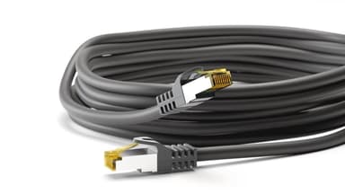 RJ45 netværkskabel S/FTP (PiMF), 500 MHz, med CAT 7 råkabel, sort, 0,25 m