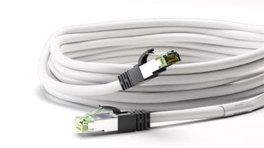 RJ45 (CAT 6A, 500 MHz) patchkabel med CAT 8.1 S/FTP råkabel, hvid