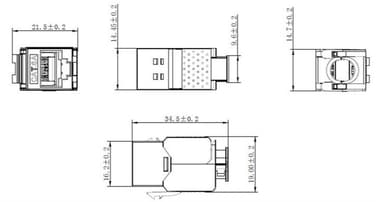 Goobay Keystone modul RJ45 CAT 6A, STP, slim-line