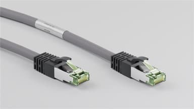 RJ45 (CAT 6A, 500 MHz) patchkabel med CAT 8.1 S/FTP råkabel, grå
