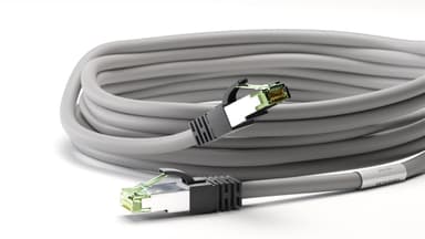 RJ45 (CAT 6A, 500 MHz) patchkabel med CAT 8.1 S/FTP råkabel, grå