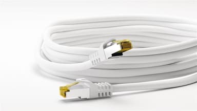 Goobay RJ45 netværkskabel S/FTP (PiMF), 500 MHz, med CAT 7 råkabel, hvid, 0,25 m