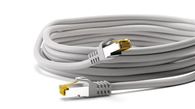 Goobay RJ45 netværkskabel S/FTP (PiMF), 500 MHz, med CAT 7 råkabel, grå, 0,5 m