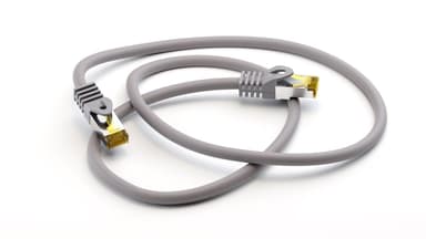 Goobay RJ45 netværkskabel S/FTP (PiMF), 500 MHz, med CAT 7 råkabel, grå, 0,5 m