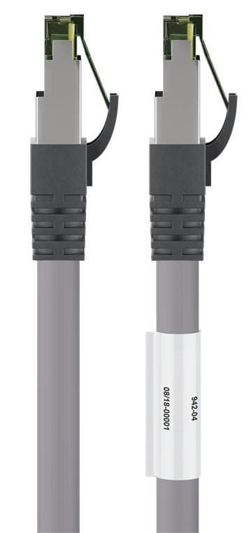 RJ45 (CAT 6A, 500 MHz) patchkabel med CAT 8.1 S/FTP råkabel, grå