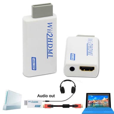 INF Nintendo Wii til HDMI-adapter - fuld HD 1080p Hvid