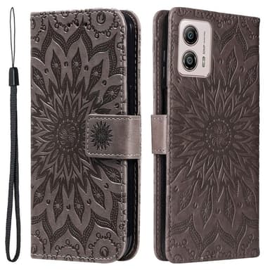 SKALO Motorola Moto G53 5G Mandala Flip Cover - Grå