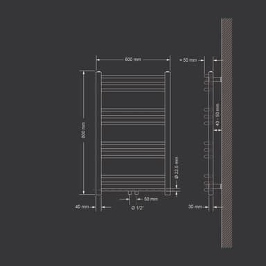 600x800mm CHROME håndklæde radiatorer håndklæderadiatorer Opvarmning med