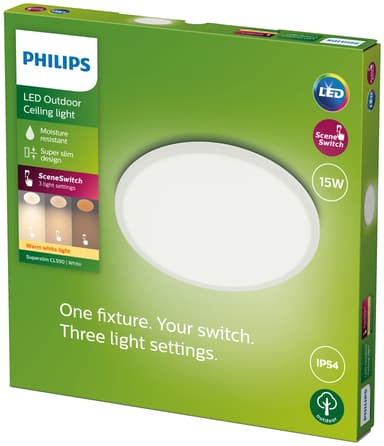 Philips SuperSlim udendørs loftslampe 15W